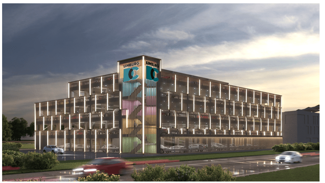 Bouwcampus 2.0 in Diepenbeek schiet uit startblokken met opvallend parkeergebouw